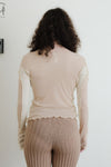 BASERANGE long-sleeved T-shirt TOSU-CG-SP24 pink camel